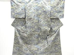 家屋風景模様織出し本場泥大島紬着物（5マルキ）